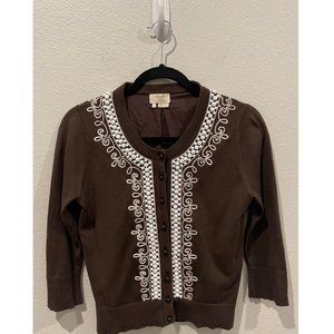 KATE SPADE Beaded Brown Cardigan